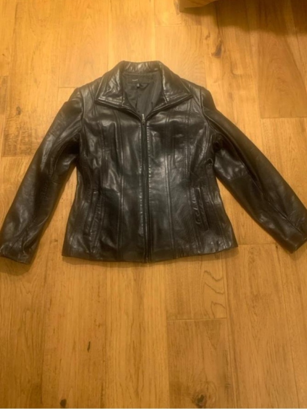 Avanti Black Leather Zip Jacket